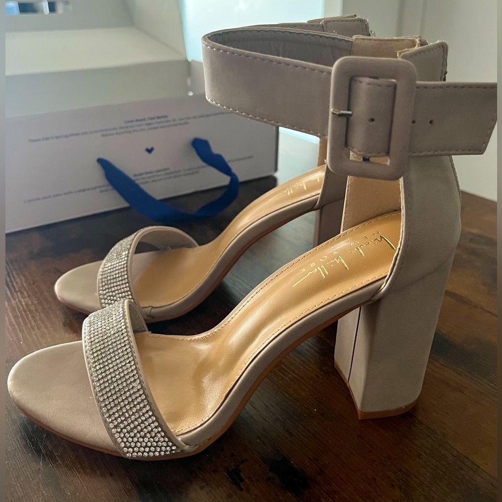 Light Grey Chunky Heels by Nicole Miller